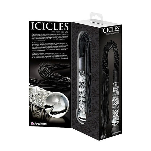 Icicles No 38 Hand Blown Glass Whip by Pipedream - Anal Dildos