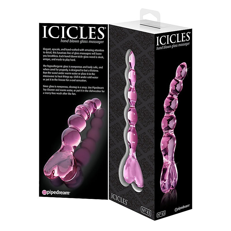 Icicles No. 43 Luxury Glass Anal Beads by Pipedream Products - Glass Sex Toys