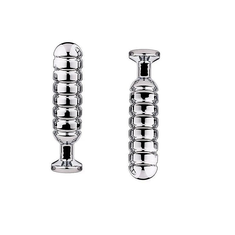 Metallic Zone Ribbed Anal Toy by NANMA Corporation - Butt Plugs