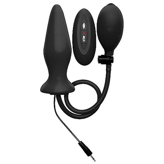 Ouch! Inflatable Vibrating Silicone Plug by Shots Toys - Steel Sex Toys