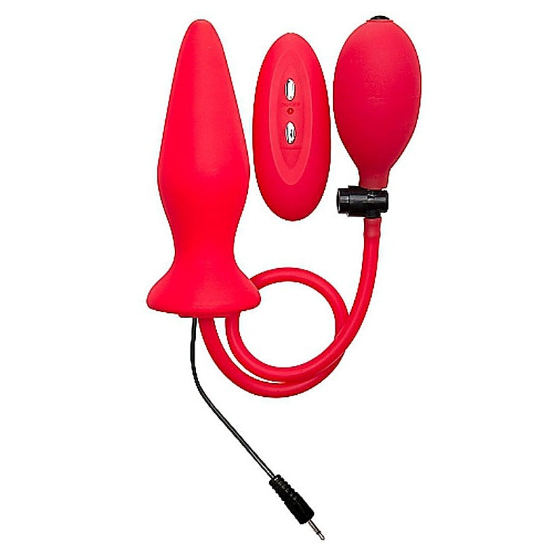 Ouch! Inflatable Vibrating Silicone Plug by Shots Toys - Steel Sex Toys