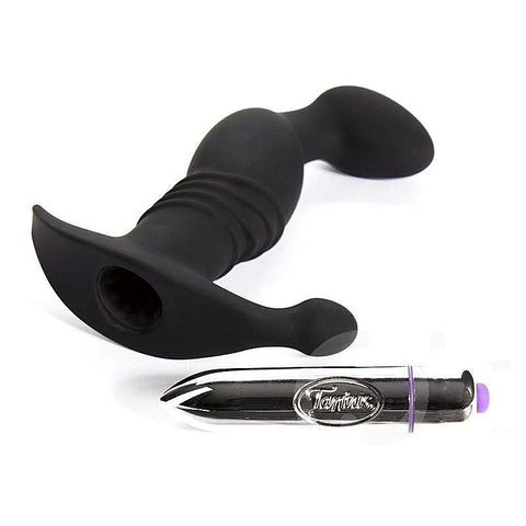 Tantus Prostate Health Vibrator Black Flexible Shaft Prostate Massager - Prostate Toys