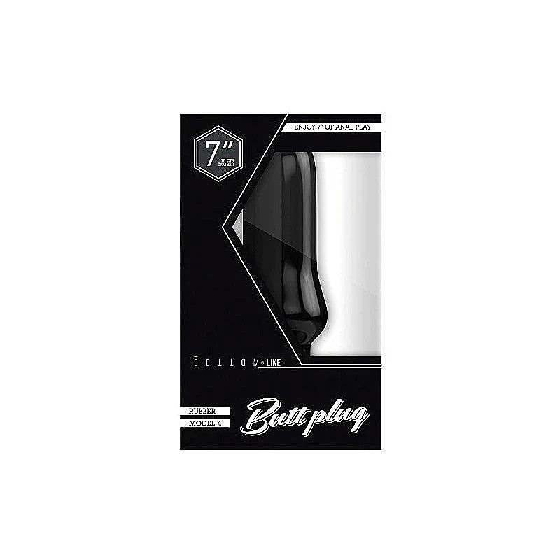 Bottom Line Rubber Butt Plug Black Model 4 - Butt Plugs