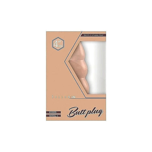 Bottom Line Rubber Butt Plug Flesh Model 6 by Shots Toys - Butt Plugs