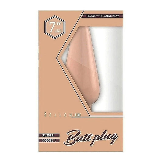Bottom Line Rubber Butt Plug Flesh Model 1 by Shots Toys - Butt Plugs
