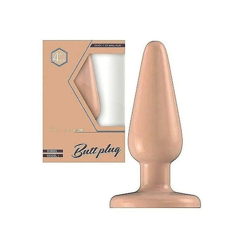 Bottom Line Rubber Butt Plug Flesh Model 1 by Shots Toys - Butt Plugs