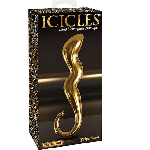 Pipedream Products Icicles Gold Edition G01 Glass Prostate Massager - Glass Sex Toys