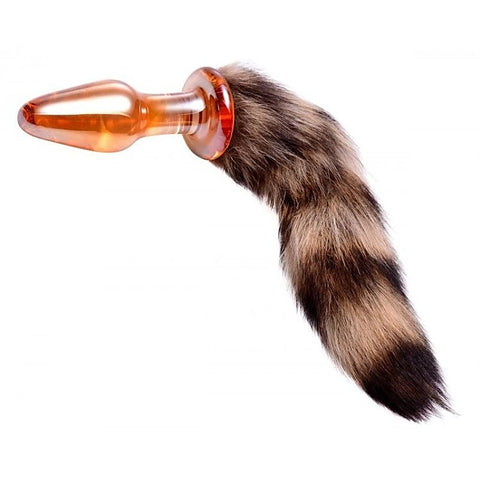 Faux Fox Tail Glass Anal Plug by XR Brands - Glass Sex Toys