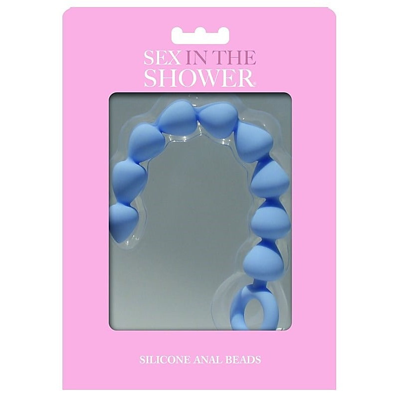 Sex In The Shower Blue Silicone Anal Beads by Sportsheets - Anal Beads and Balls