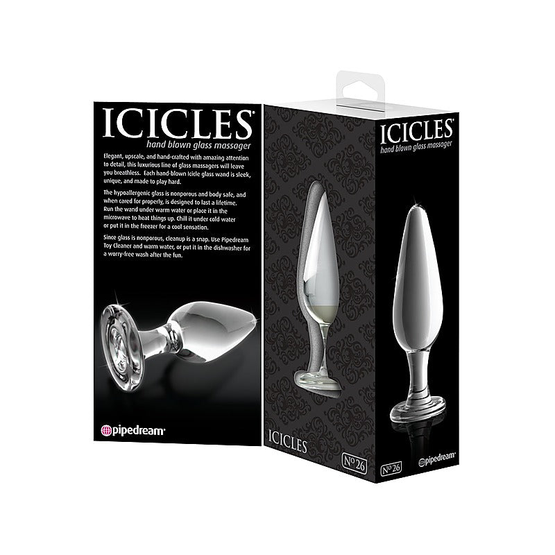 Icicles No. 26 Luxury Glass Anal Plug by Pipedream Products - Glass Sex Toys
