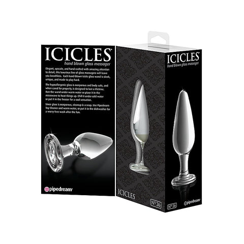 Icicles No. 26 Luxury Glass Anal Plug by Pipedream Products - Glass Sex Toys