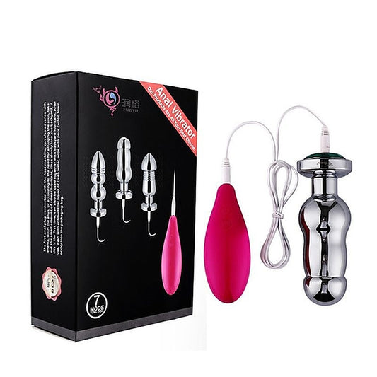 Metal Vibration Anal Plug Kit by BDStyle - Sex Kits