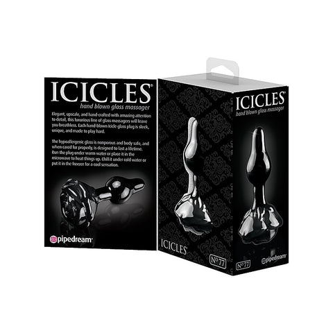 Icicles No. 77 Rose Shaped Glass Anal Plug by Pipedream - Glass Sex Toys