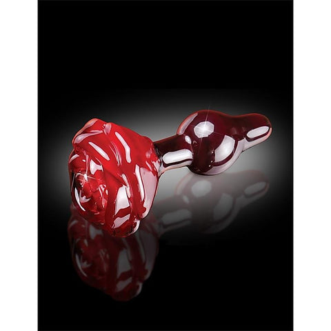Icicles No 76 Rose Shape Glass Butt Plug by Pipedream - Glass Sex Toys