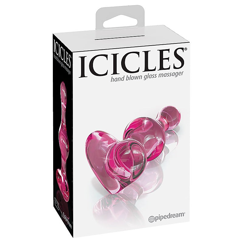 Icicles No. 75 Heart Shape Glass Anal Plug by Pipedream - Glass Sex Toys