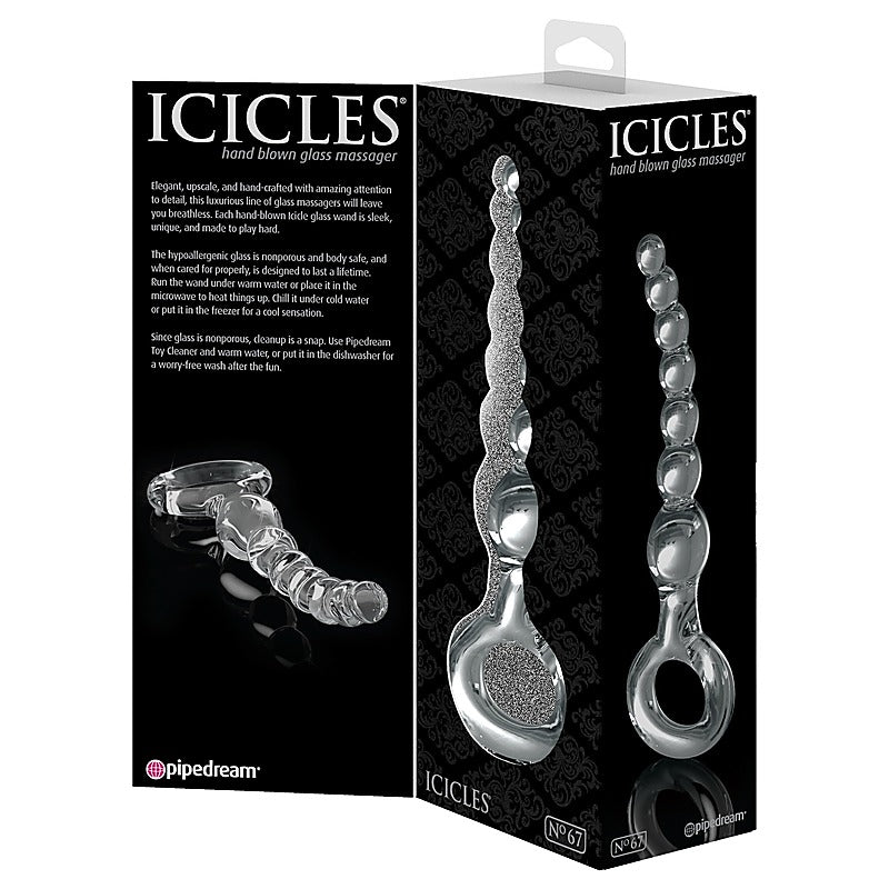 Premium Icicles No 67 Glass Anal Beads Massager - Glass Sex Toys