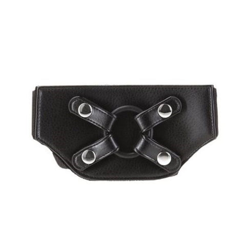 BMS Factory Addiction Strap On Harness with Silicone O Rings Black - Strap On Sextoys
