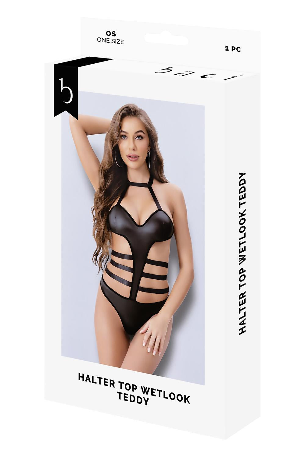 Xgen BACI Wetlook Halter Top Teddy One Size - Her Fetish