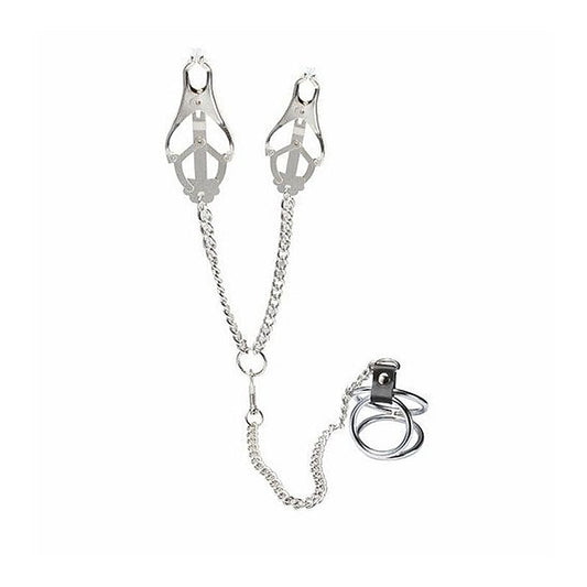 Welled Up Clover Clamps & Cock Ring by BDStyle - Breast and Nipple Toys