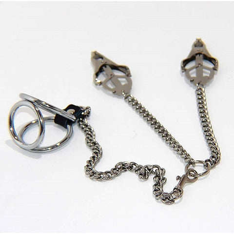 Welled Up Clover Clamps & Cock Ring by BDStyle - Breast and Nipple Toys