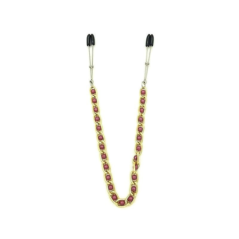 BDStyle Tweezer Nipple Clamps with Connecting Chain Adjustable Pressure - Breast and Nipple Toys