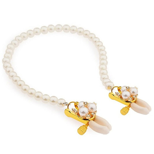 Naughty Nasty Nipple Clamps with Pearl by BDStyle - Breast and Nipple Toys