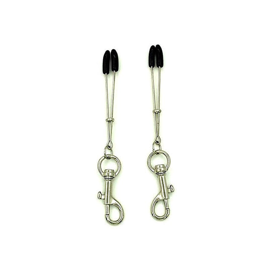 Tweezer Nipple Clamps with Snap Hook by BDStyle - Breast and Nipple Toys