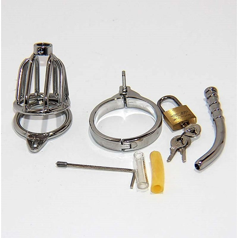 Locked In Pee Thru Steel Male Chastity Cage by BDStyle - Male Chastity