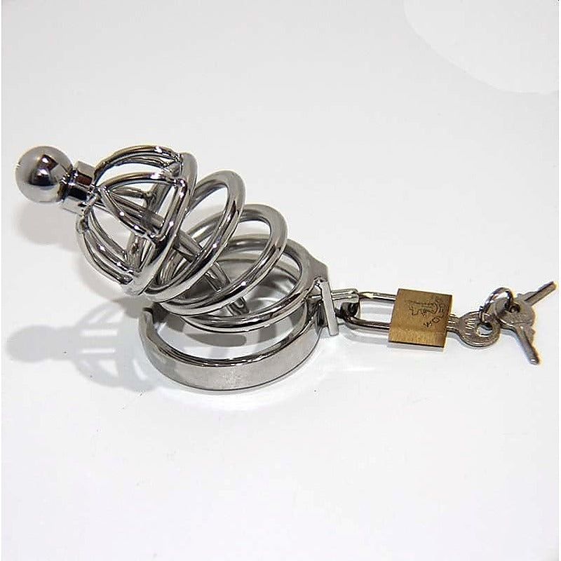Premium Cock Cage & Penis Plug Small by BDStyle - Male Chastity