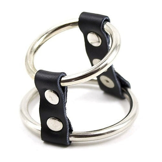 Strap and Steel Cock Ring and Ball Divider by BDStyle - Ball and Cock Toys