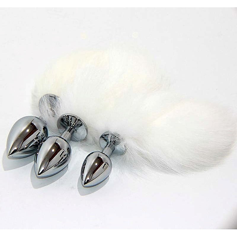 Kitten Tail Metal Butt Plug Silver by BDStyle - Steel Sex Toys