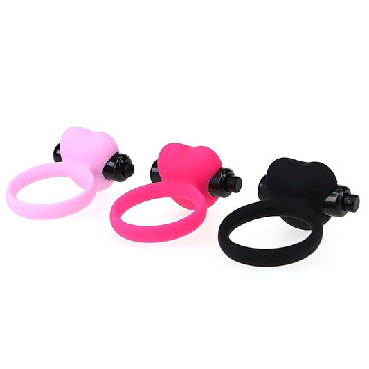 Heart Silicone Vibration Cock Ring by BDStyle - Cock Rings
