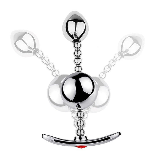 Flexible Double-Ball Steel Butt Plug by BDStyle - Steel Sex Toys