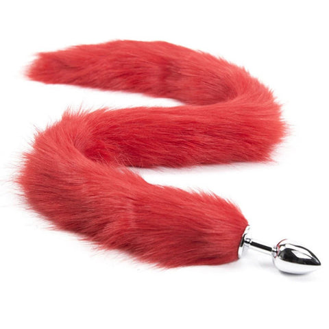 BDStyle Fox Tail Metal Anal Plug Small Beginner Friendly Tapered Design - Steel Sex Toys