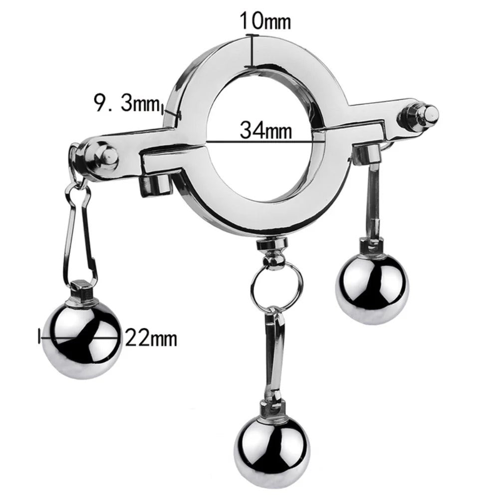 BDStyle Sensual Stainless Steel Hanger Customizable Weight Ball Stretcher - - Steel Sex Toys