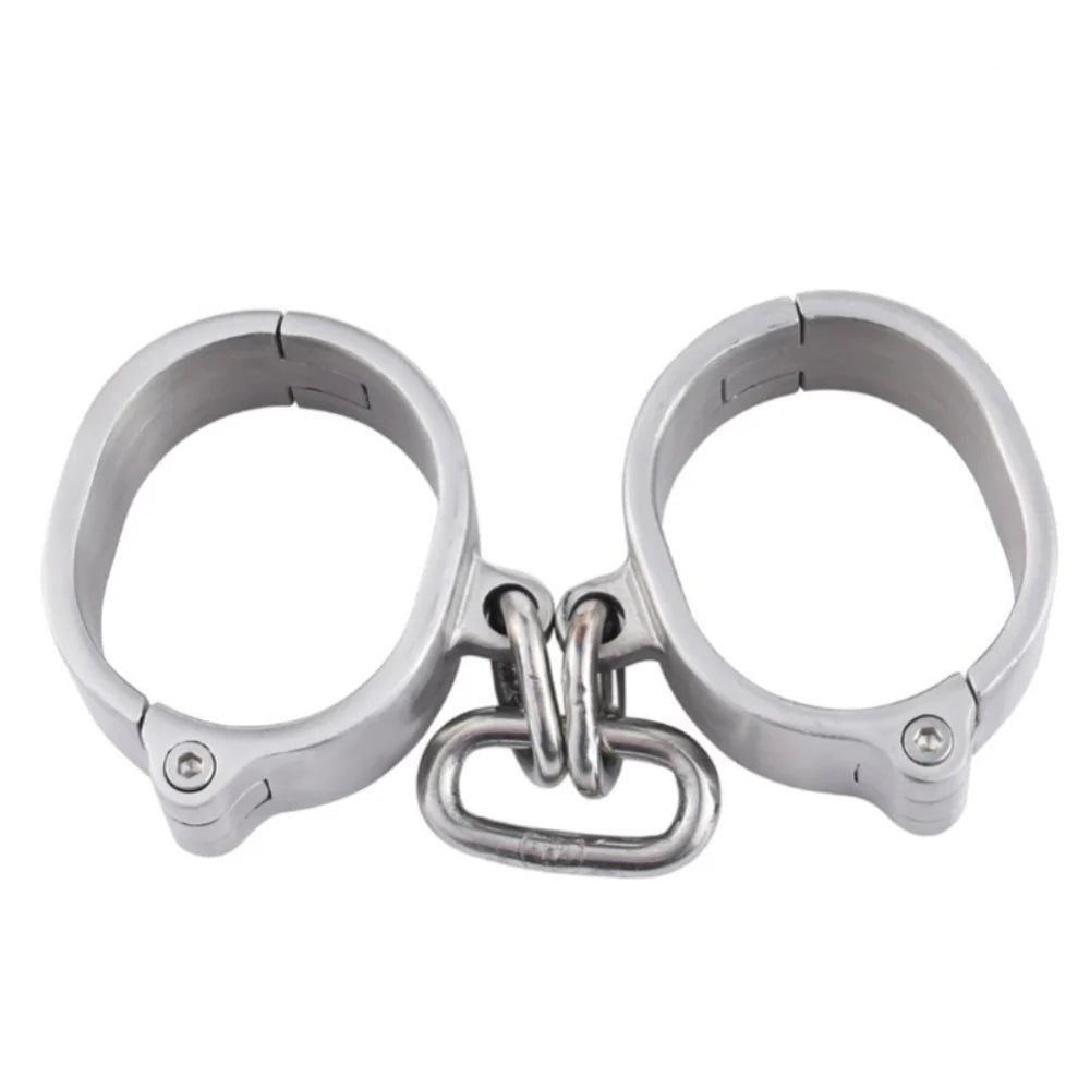 BDStyle Stainless Steel Restraint Cuffs Enhance Sensual Exploration - Steel Sex Toys