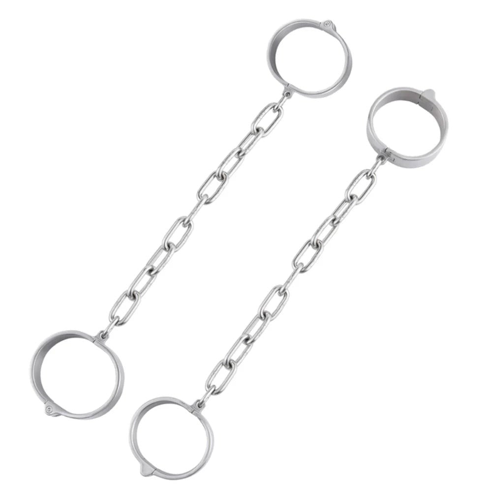 BDStyle Allen Key 3 Cm Height Cuffs Male Ankle Cuffs Stainless Steel - Steel Sex Toys