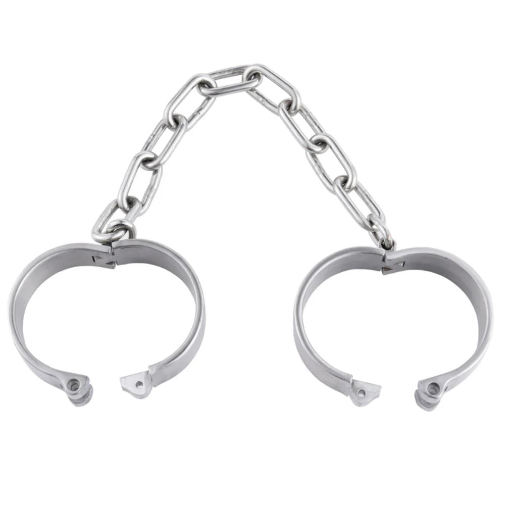 BDStyle Allen Key 3 Cm Height Cuffs Male Ankle Cuffs Stainless Steel - Steel Sex Toys
