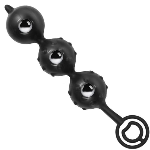 BDStyle Pleasure Amplifier Oversized Inflatable Anal Beads with Inflation - Enemas and Douches