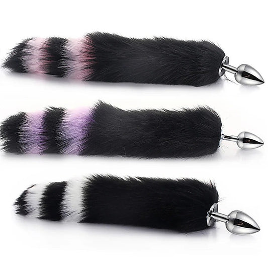 Vibrant 40cm Artificial Fur Tail by BDStyle - Steel Sex Toys