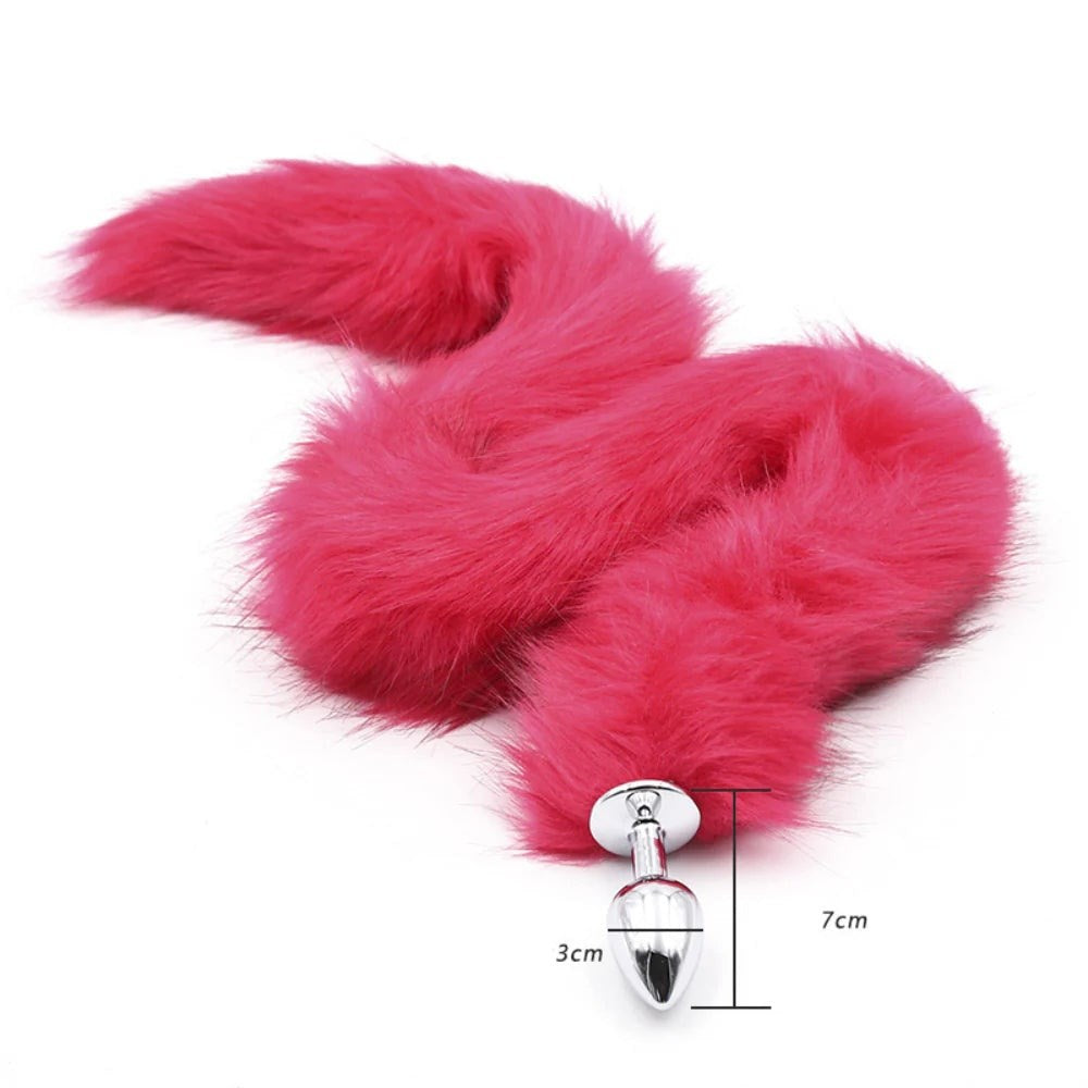 BDStyle Fox Tail Metal Anal Plug Medium with Tapered Tip and Flared Base - - Steel Sex Toys