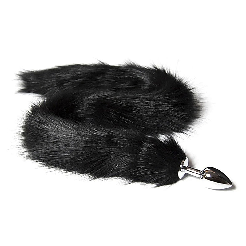 Lengthened Fox Tail Metal Anal Plug Large by BDStyle - Steel Sex Toys