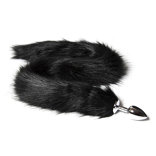 Lengthened Fox Tail Metal Anal Plug Large by BDStyle - Steel Sex Toys