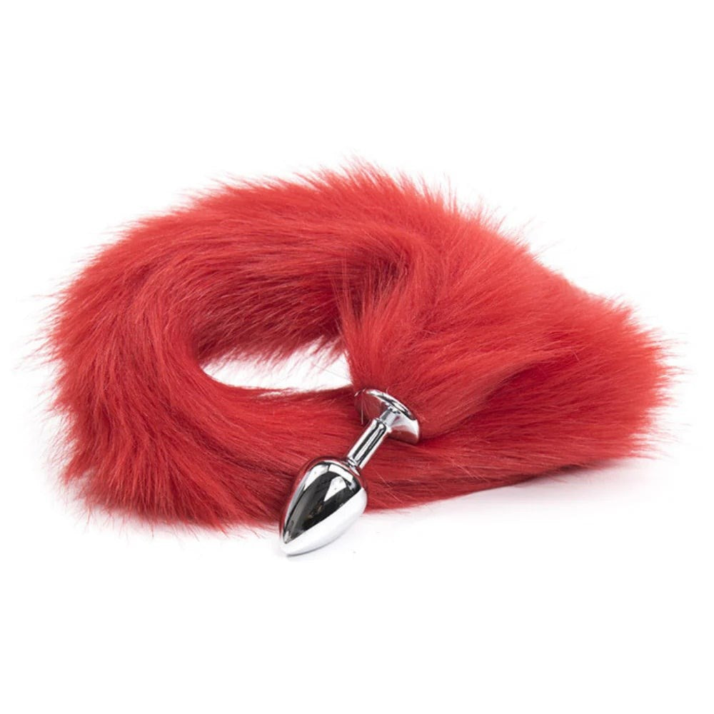 BDStyle Fox Tail Metal Anal Plug Large Weighted Stainless Steel Butt Plug - Steel Sex Toys