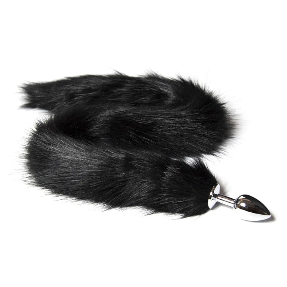 BDStyle Fox Tail Metal Anal Plug Large Weighted Stainless Steel Butt Plug - Steel Sex Toys