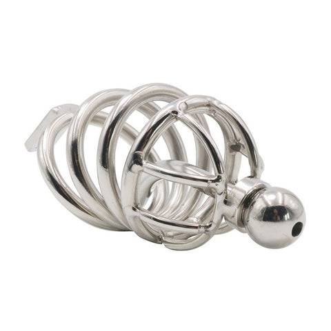 BDStyle Chastity Cage Urethral Tube With Anal Plug Multi Function Design - Male Chastity