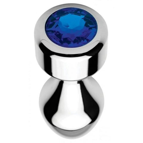 BDStyle Aluminium Butt Plug With Diamond Bright Silver Premium Metal Design - Butt Plugs