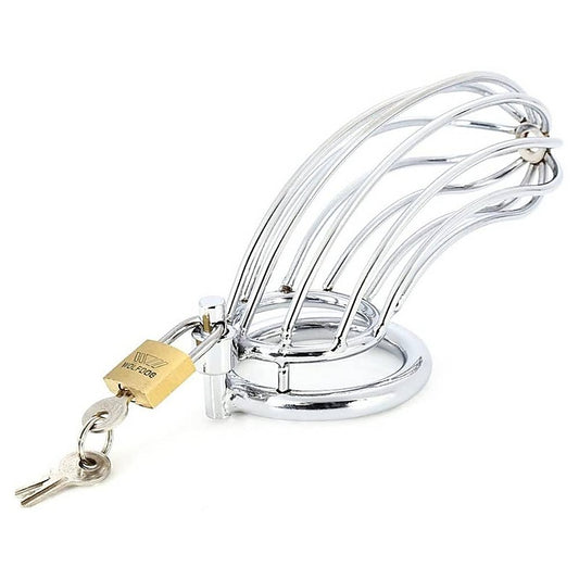 Silver Caged Tiger Male Chastity Device by BDStyle - Male Chastity