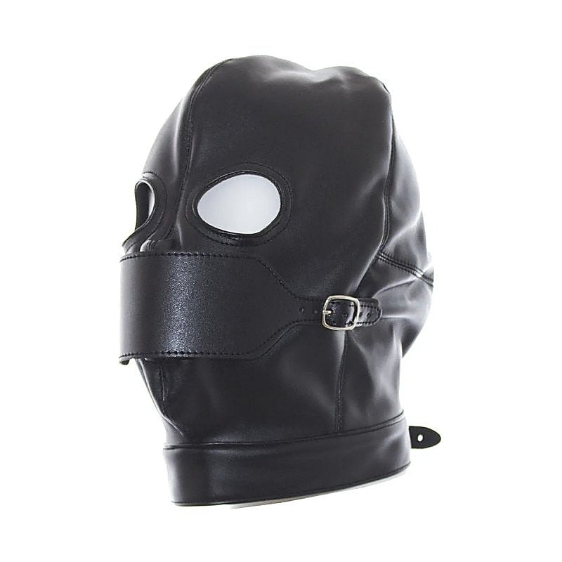 Leather Hood Full Mask Eyes & Mouth Detachable by BDStyle - Blindfolds And Masks