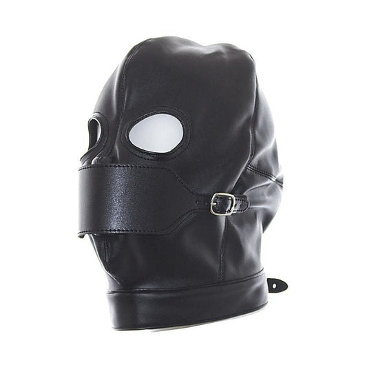 Leather Hood Full Mask Eyes & Mouth Detachable by BDStyle - Blindfolds And Masks